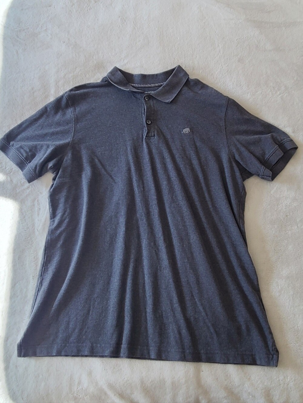 Mens XL Banana Republic Gray Cotton Shortsleeve Polo Top
